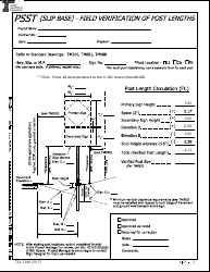 Document preview: Form 734-5108 Psst (Slip Base) - Field Verification of Post Lengths - Oregon