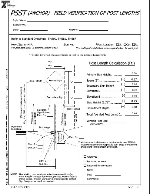 Form 734-5107  Printable Pdf