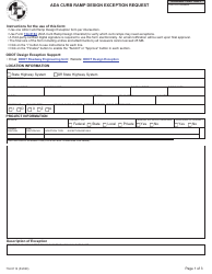 Document preview: Form 734-5112 Ada Curb Ramp Design Exception Request - Oregon