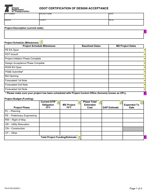 Form 734-5129  Printable Pdf