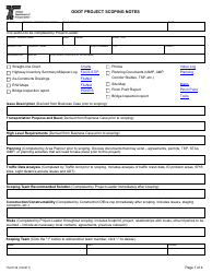 Form 734-5128 Odot Project Scoping Notes - Oregon