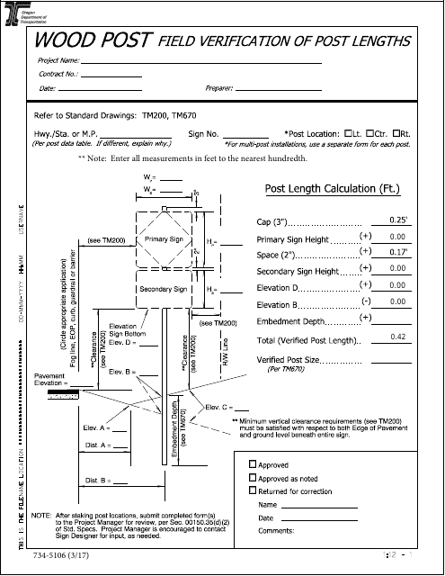 Form 734-5106  Printable Pdf