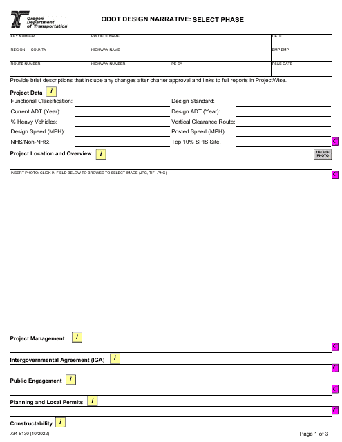 Form 734-5130  Printable Pdf