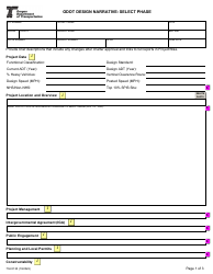 Form 734-5130 Odot Design Narrative - Oregon