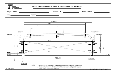 Document preview: Form 734-5224 Monotube Vms/Sign Bridge Shop Inspection Sheet - Oregon