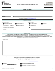 Document preview: Form 734-AWP Apost Communication Request Form - Oregon