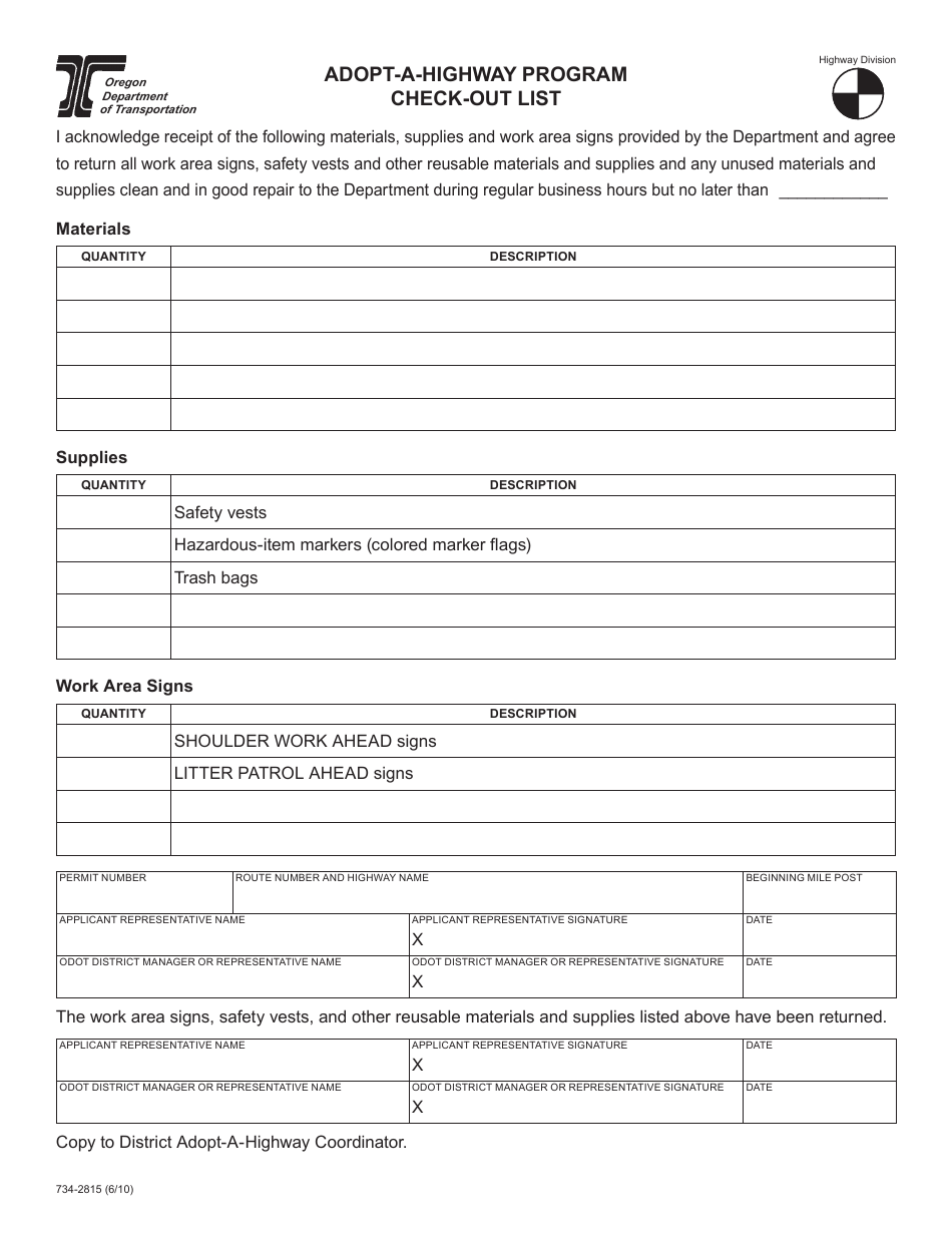 Form 734 2815 Fill Out Sign Online And Download Fillable Pdf Oregon Templateroller 3389