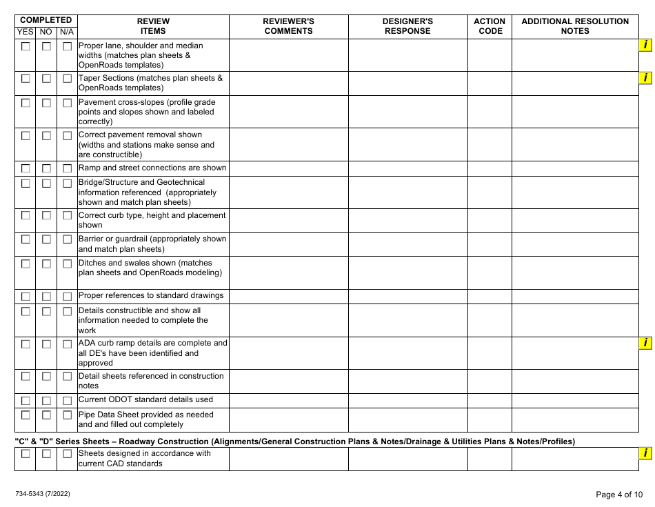 Form 734-5343 Advance Plans Checklist - Oregon, Page 4