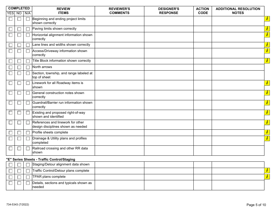 Form 734-5343 Advance Plans Checklist - Oregon, Page 5