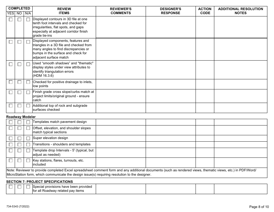 Form 734-5343 Advance Plans Checklist - Oregon, Page 8