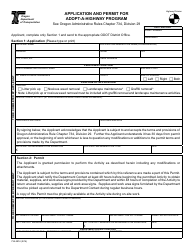 Document preview: Form 734-2814 Application and Permit for Adopt-A-highway Program - Oregon
