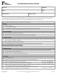 Document preview: Form 734-5272 Air Quality Report Ce Review Checklist - Oregon