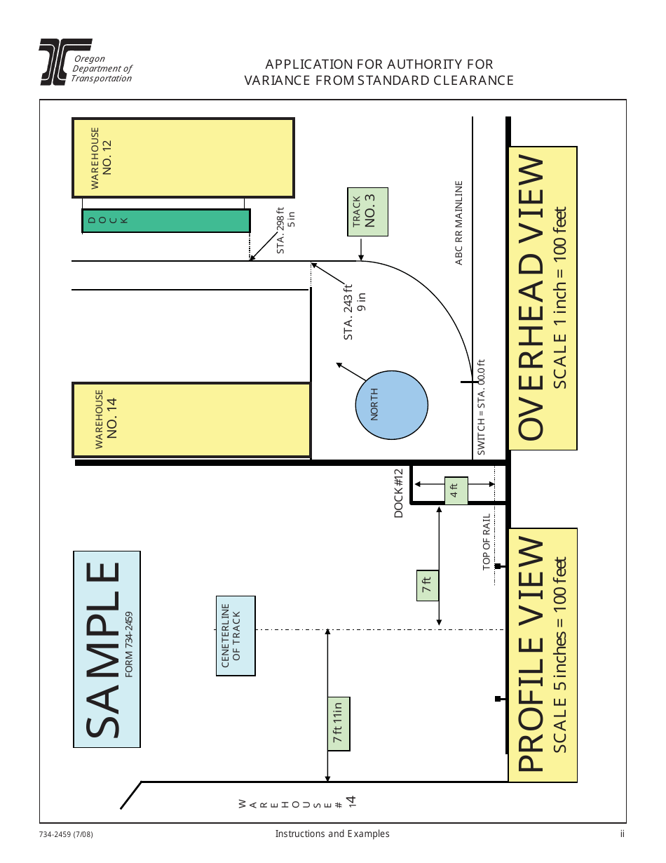 Form 734-2459 Application for Authority for Variance From Standard Clearance - Oregon, Page 6