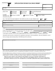 Form 734-2214 Application for Bicycle Race Permit - Oregon