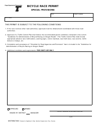 Form 734-2214 Application for Bicycle Race Permit - Oregon, Page 2