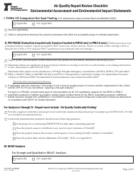 Form 734-5357 Air Quality Report Review Checklist - Environmental Assessment and Environmental Impact Statements - Oregon, Page 4