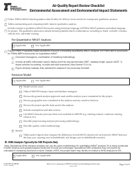 Form 734-5357 Air Quality Report Review Checklist - Environmental Assessment and Environmental Impact Statements - Oregon, Page 5