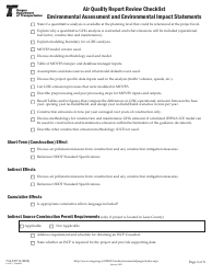 Form 734-5357 Air Quality Report Review Checklist - Environmental Assessment and Environmental Impact Statements - Oregon, Page 6