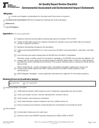 Form 734-5357 Air Quality Report Review Checklist - Environmental Assessment and Environmental Impact Statements - Oregon, Page 7