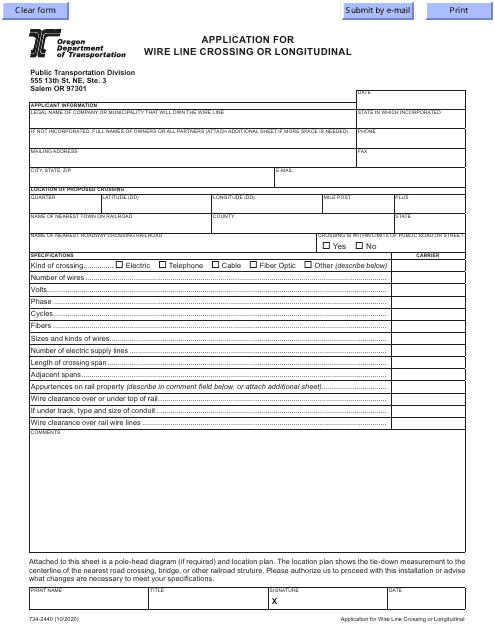 Form 734-2440  Printable Pdf