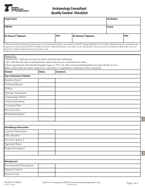 Form 734-5271  Printable Pdf