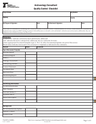 Form 734-5271 Archaeology Consultant Quality Control Checklist - Oregon