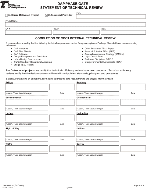 Form 734-5365  Printable Pdf