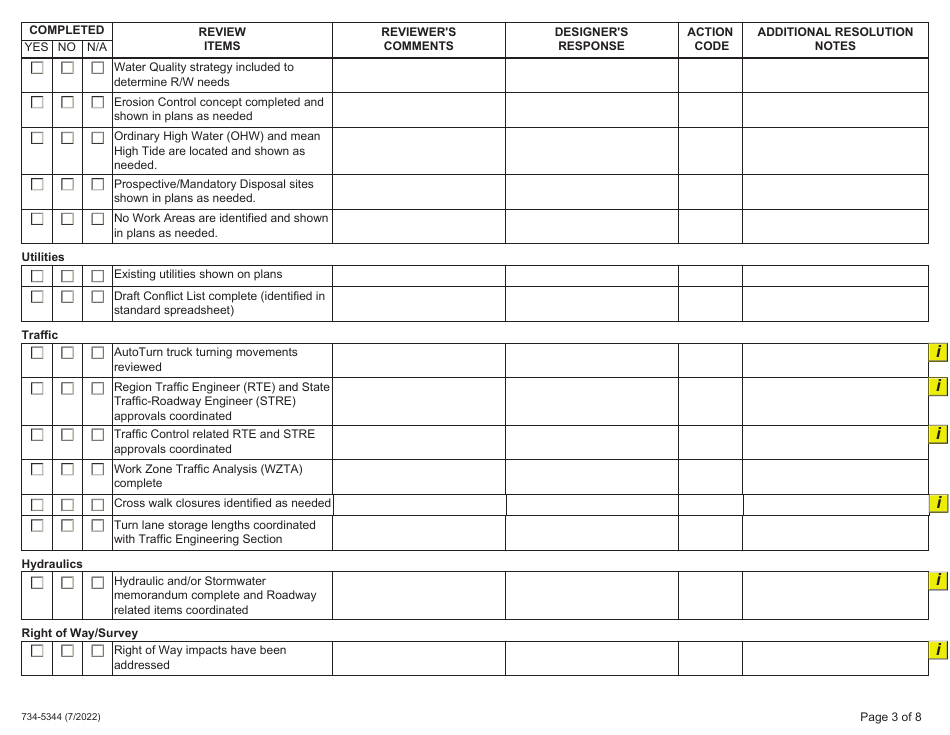 Form 734-5344 Design Acceptance Plan (Dap) Checklist - Oregon, Page 3