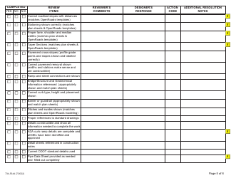 Form 734-5344 Design Acceptance Plan (Dap) Checklist - Oregon, Page 5