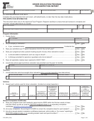 Form 737-3535 Driver Education Program Pre-inspection Report - Oregon