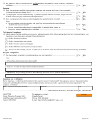 Form 737-3535 Driver Education Program Pre-inspection Report - Oregon, Page 2