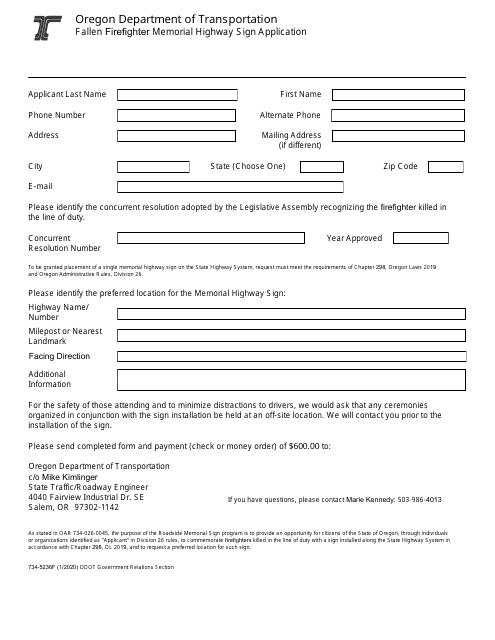 Form 734-5236F  Printable Pdf