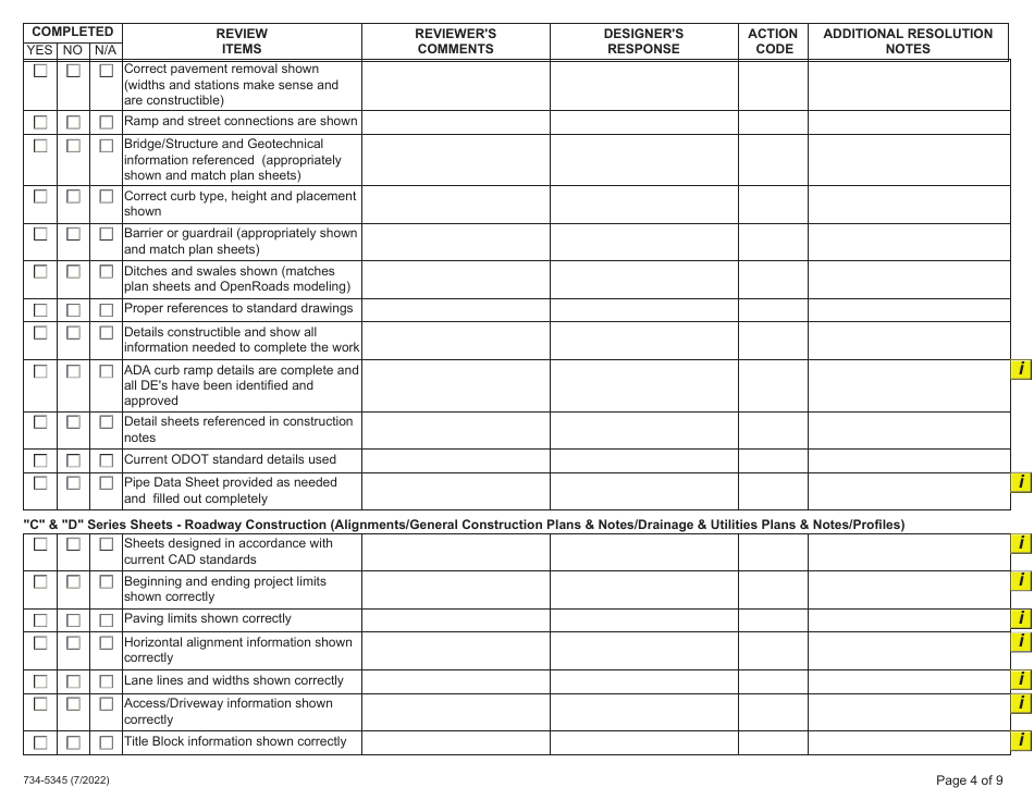 Form 734-5345 Download Fillable PDF or Fill Online Final Plans ...