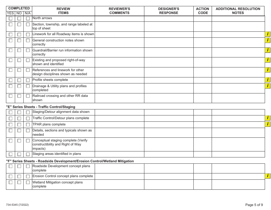 Form 734-5345 Final Plans Checklist - Oregon, Page 5