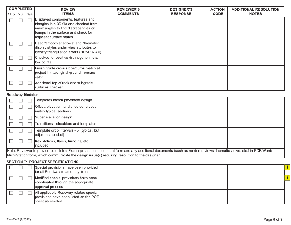Form 734-5345 Final Plans Checklist - Oregon, Page 8