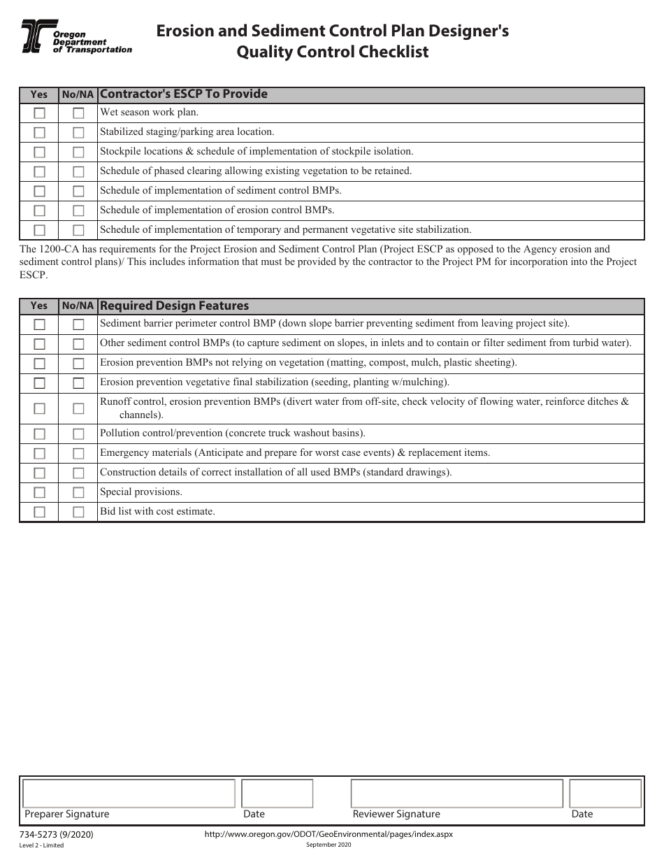 Form 734-5273 - Fill Out, Sign Online and Download Fillable PDF, Oregon ...