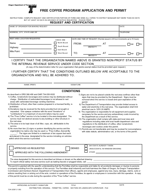 Form 734-2081  Printable Pdf