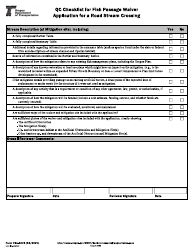 Form 734-5276 Qc Checklist for Fish Passage Waiver Application for a Road Stream Crossing - Oregon, Page 2