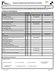 Form 734-5300 Hydraulic Engineering Project Delivery Checklist - Oregon