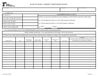 Document preview: Form 734-2755IP In-water Work Turbidity Monitoring Report (Optimized for Ipad) - Oregon