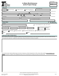Document preview: Form 734-2899 In-water Work Extension and/or Project Change - Oregon