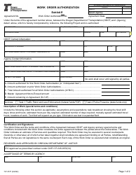 Document preview: Form 737-3577 Exhibit E Work Order Authorization - Oregon