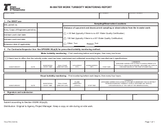 Document preview: Form 734-2755 In-water Work Turbidity Monitoring Report - Oregon