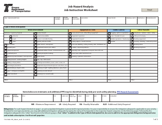 Document preview: Form 734-5282 Job Hazard Analysis - Job Instruction Worksheet - Oregon