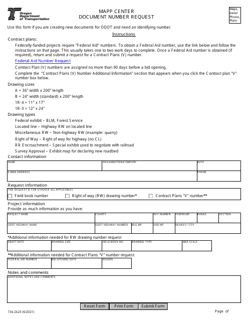 Form 734-2623  Printable Pdf