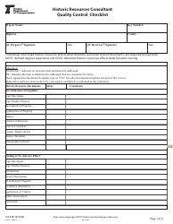 Form 734-5281 Historic Resources Consultant Quality Control Checklist - Oregon