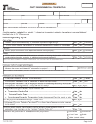 Form 734-5198 Odot Environmental Prospectus - Oregon