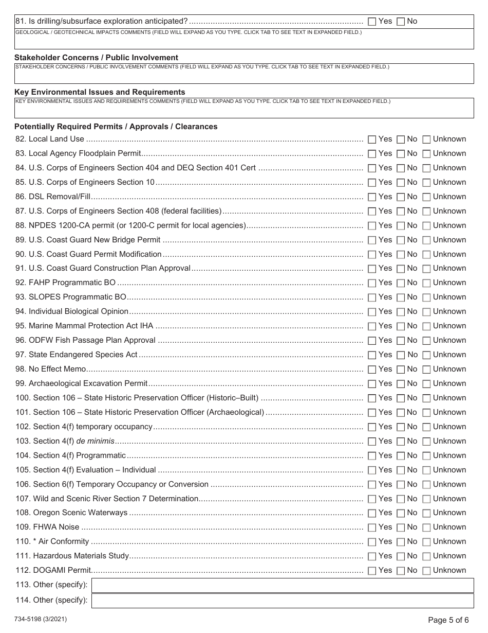 Form 734-5198 Odot Environmental Prospectus - Oregon, Page 5
