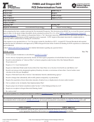 Document preview: Form 734-5010 Fhwa and Oregon Dot Pce Determination Form - Oregon