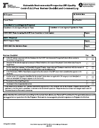Document preview: Form 734-5259 Statewide Environmental Prospectus (Ep) Quality Control (Qc) Peer Review Checklist and Comment Log - Oregon